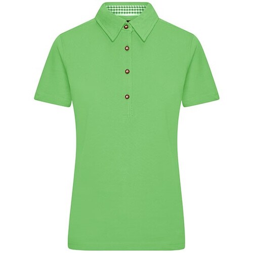 James&Nicholson Ladies´ Traditional Polo (Lime Green, Lime Green, White, S)