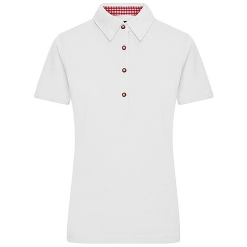James&Nicholson Ladies´ Traditional Polo (White, Red, White, XXL)
