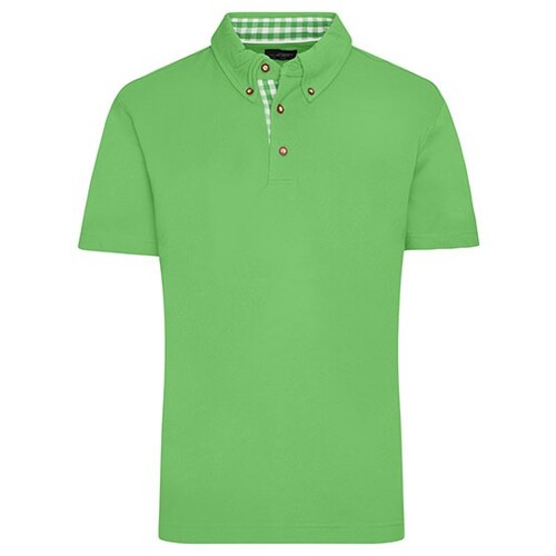 James&Nicholson Men´s Traditional Polo (Lime Green, Lime Green, White, S)