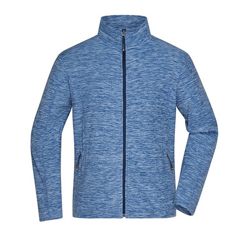 James&Nicholson Men´s Fleece Jacket (Blue Melange, Navy, S)