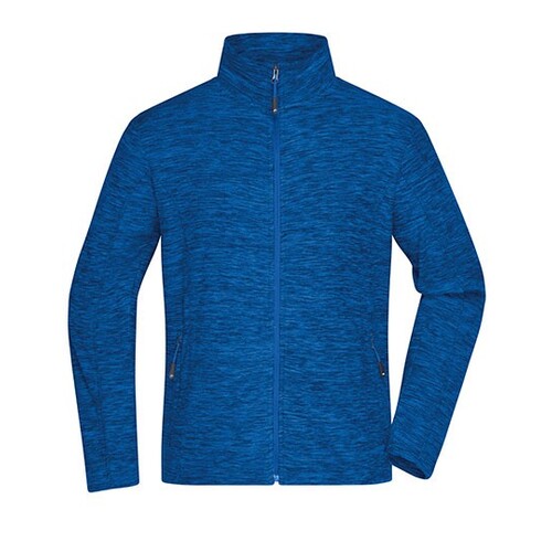 James&Nicholson Men´s Fleece Jacket (Royal Melange, Blue, 3XL)