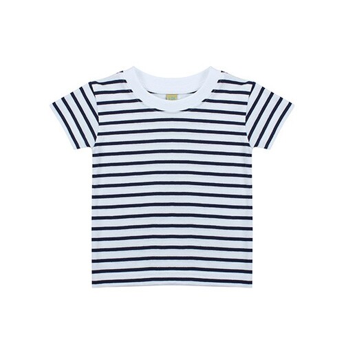 Larkwood Short Sleeved Stripe T Shirt (White, Oxford Navy, 0/6 Monate)