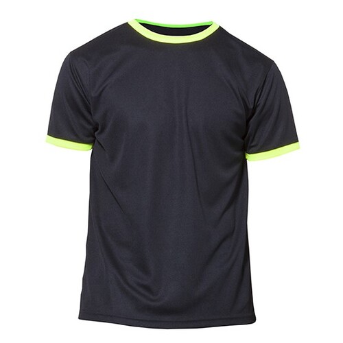 Nath Kids´ Short Sleeve Sport T-Shirt Action (Black, Yellow Fluor, 3/4)