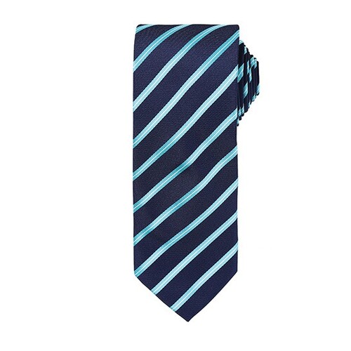 Premier Workwear Sports Stripe Tie (Navy (ca. Pantone 2378C), Turquoise (ca. Pantone 7703C), One Size)