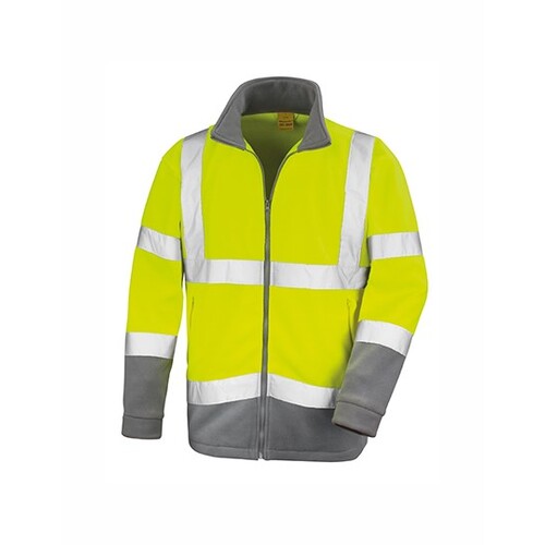 Result Safe-Guard Safety Microfleece Jacket (Fluorescent Yellow, Workguard Grey, 3XL)