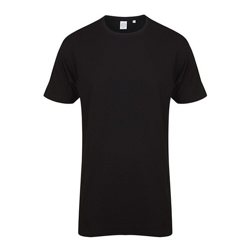 SF Men Men´s Longline T-Shirt With Dipped Hem (Black, S)