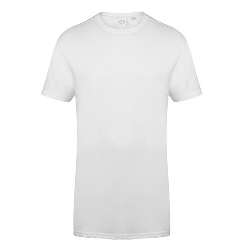 SF Men Men´s Longline T-Shirt With Dipped Hem (White, XXL)