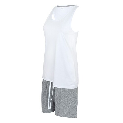 Towel City Short Pyjamas Set In A Bag (White, Heather Grey, XL)