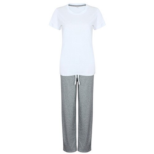 Towel City Long Pant Pyjama Set In A Bag (White, Heather Grey, XL)