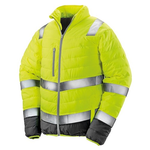 Result Safe-Guard Men´s Soft Padded Safety Jacket (Fluorescent Yellow, Grey, L)