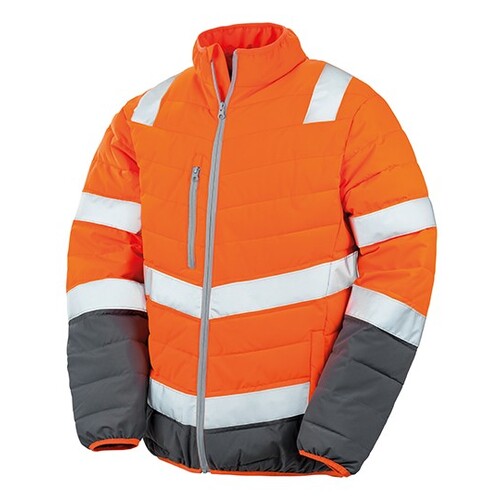 Result Safe-Guard Men´s Soft Padded Safety Jacket (Fluorescent Orange, Grey, 4XL)