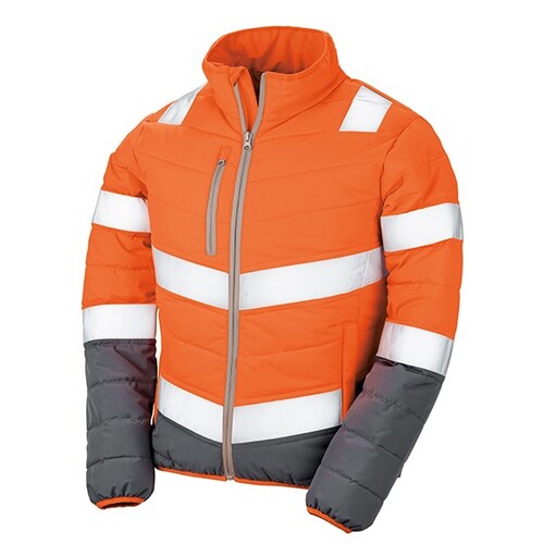 Result Safe-Guard Women´s Soft Padded Safety Jacket (Fluorescent Orange, Grey, XS)