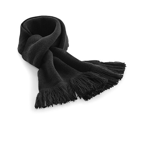 Beechfield Classic Knitted Scarf (Black, 152 x 18 cm)