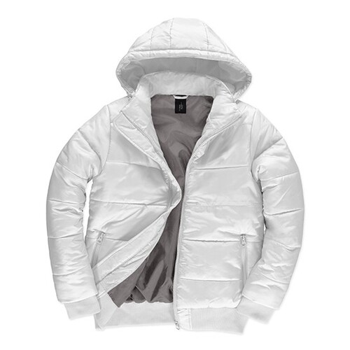 B&C COLLECTION Men´s Jacket Superhood (White, Warm Grey, 3XL)