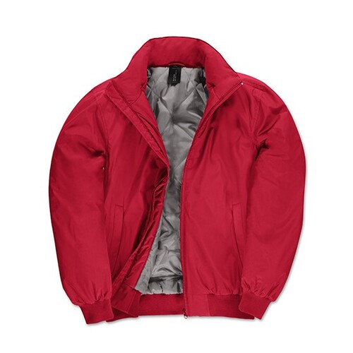 B&C COLLECTION Men´s Jacket Crew Bomber (Red, Warm Grey, 3XL)