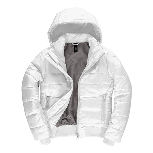 B&C COLLECTION Women´s Jacket Superhood (White, Warm Grey, XXL)