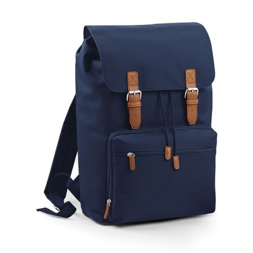 BagBase Vintage Laptop Backpack (French Navy, 30 x 46 x 17 cm)