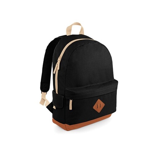 BagBase Heritage Backpack (Black, 31 x 45 x 19 cm)