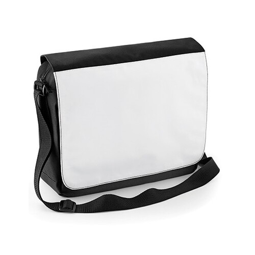 BagBase Sublimation Messenger Bag (Black, 36 x 30 x 11,5 cm)