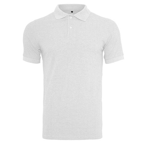 Build Your Brand Polo Piqué Shirt (White, XXL)