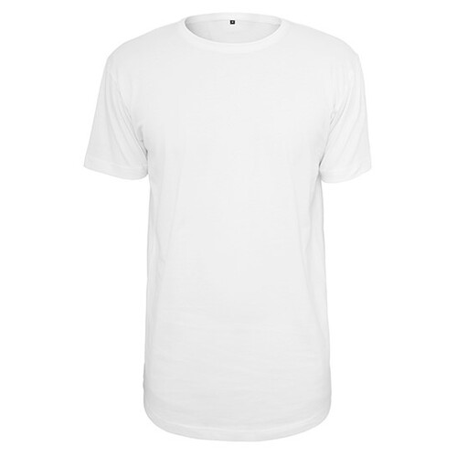 Build Your Brand Shaped Long Tee (White, XXL)