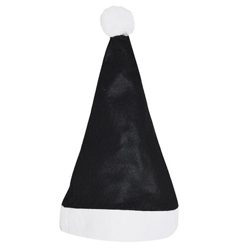 L-merch Christmas Hat / Nikolaus Mütze (Black, White, 30 x 38 cm)