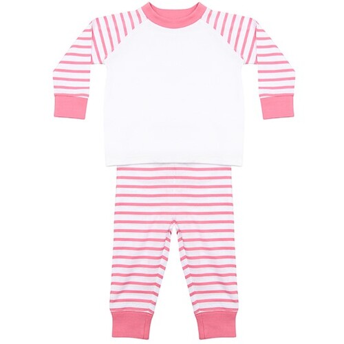 Larkwood Striped Pyjamas (Pink Stripe, White, 3-4 Jahre)