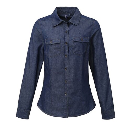 Ladies` Jeans Stitch Denim Shirt