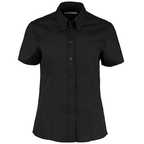 Kustom Kit Women´s Tailored Fit Corporate Oxford Shirt Short Sleeve (Black, 32 (XXS/6))