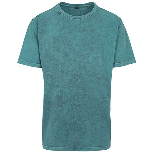 Build Your Brand Acid Washed Tee (Teal Black, S)