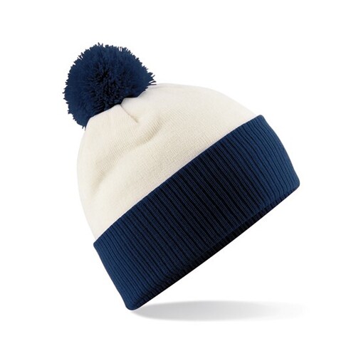 Beechfield Snowstar® Two-Tone Beanie (Off White, French Navy, One Size)