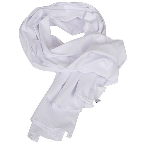 Build Your Brand Jersey Scarf (White, One Size)