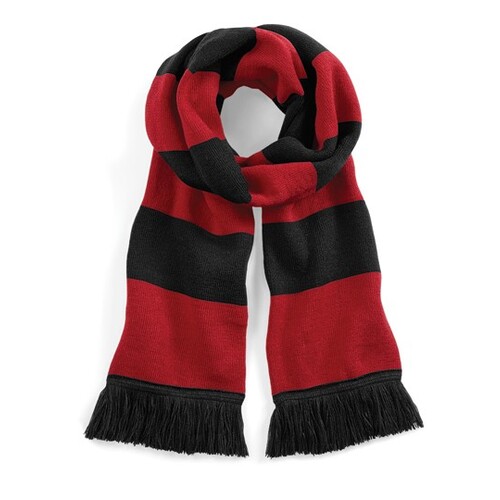 Beechfield Stadium Scarf (Black, Classic Red, One Size)