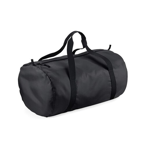 BagBase Packaway Barrel Bag (Black, Black, 50 x 30 x 26 cm)