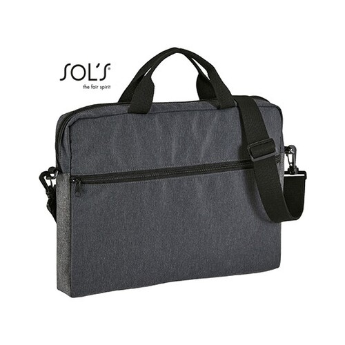 SOL'S Dual Material Briefcase Porter (Charcoal Melange, 40 x 29 x 5.5 cm)