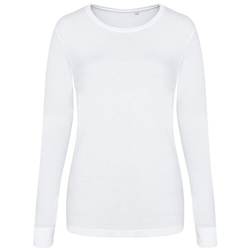 Just Ts Women´s Long Sleeve Tri-Blend T (Solid White, XL)