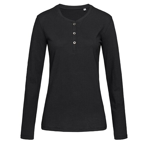 Stedman® Sharon Henley Long Sleeve Women (Black Opal, XL)