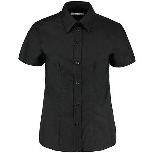 Kustom Kit Women´s Tailored Fit Workwear Oxford Shirt Short Sleeve (Black, 54 (7XL/28))