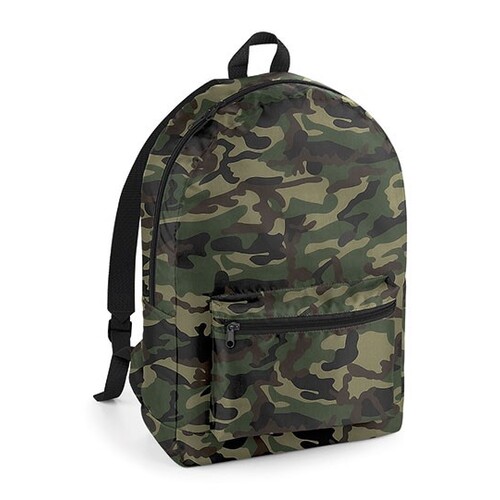 BagBase Packaway Backpack (Jungle Camo, Black, 31 x 45 x 16 cm)