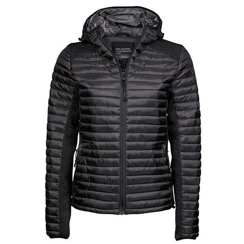 Tee Jays Women´s Hooded Outdoor Crossover Jacket (Black, Black Melange, 3XL)