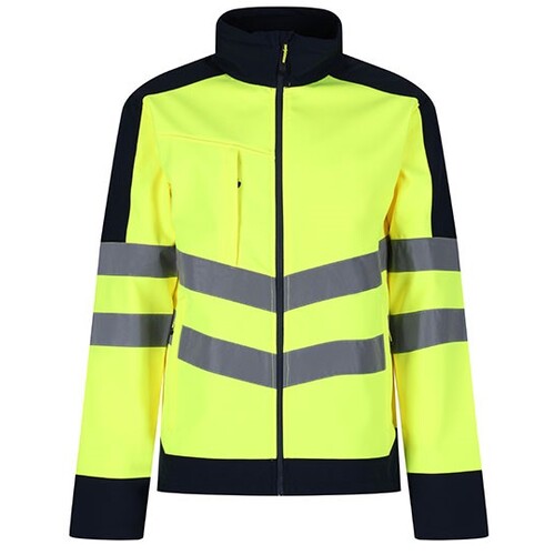 Regatta High Visibility Pro Hi-Vis Softshell Jacket (Yellow, Navy, XXL)