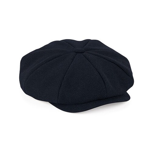 Beechfield Heritage Baker Boy Cap (Navy Herringbone, L/XL)