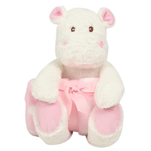 Mumbles Hippo With Blanket (White, Pink, One Size)