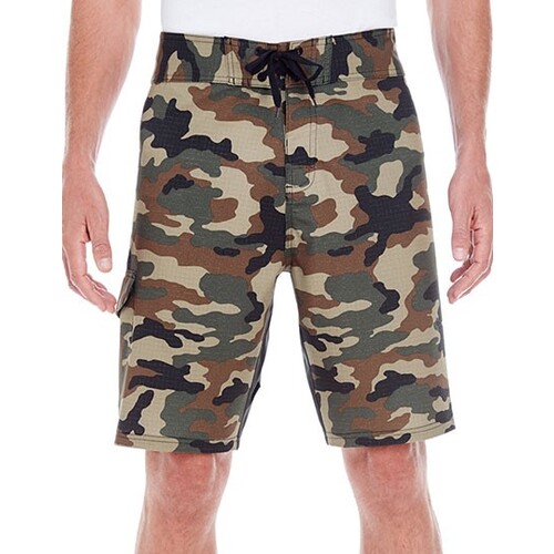 Burnside Stretch Board Shorts (Green Camo, 30)