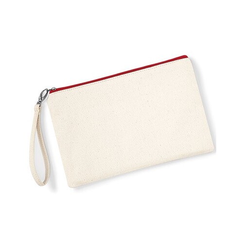 Westford Mill Canvas Wristlet Pouch (Natural, Red, 26 x 17 cm)