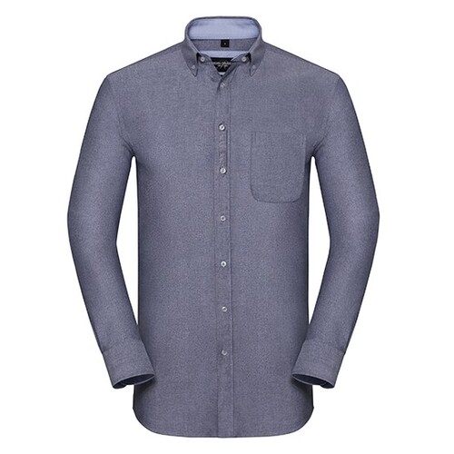 Men`s Long Sleeve Tailored Washed Oxford Shirt