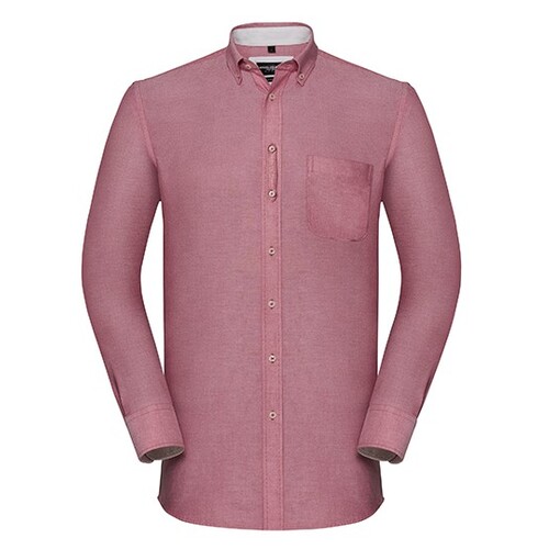 Men`s Long Sleeve Tailored Washed Oxford Shirt