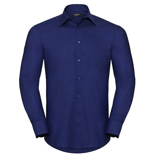 Russell Collection Men´s Long Sleeve Tailored Oxford Shirt (Bright Royal, S (37/38))
