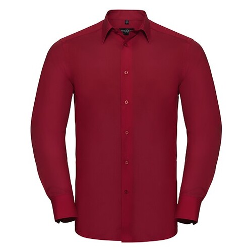 Men`s Long Sleeve Tailored Polycotton Poplin Shirt