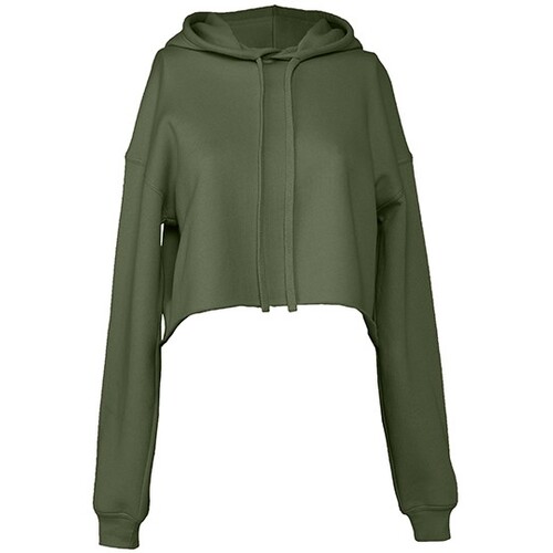 Sudadera con capucha corta de polar para mujer